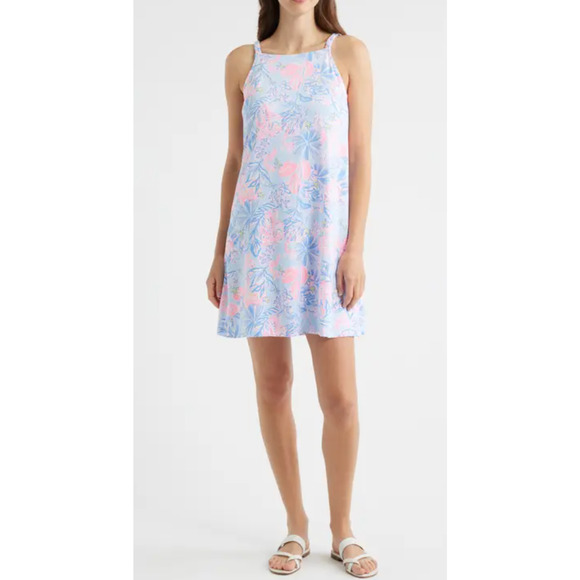 Lilly Pulitzer Kyleigh Dress M NEW Multi Elephant Splash Pink Blue Prep Coastal - Picture 2 of 9